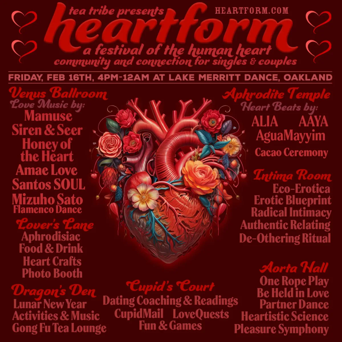 Flyer for Heartform: A Festival of the Heart