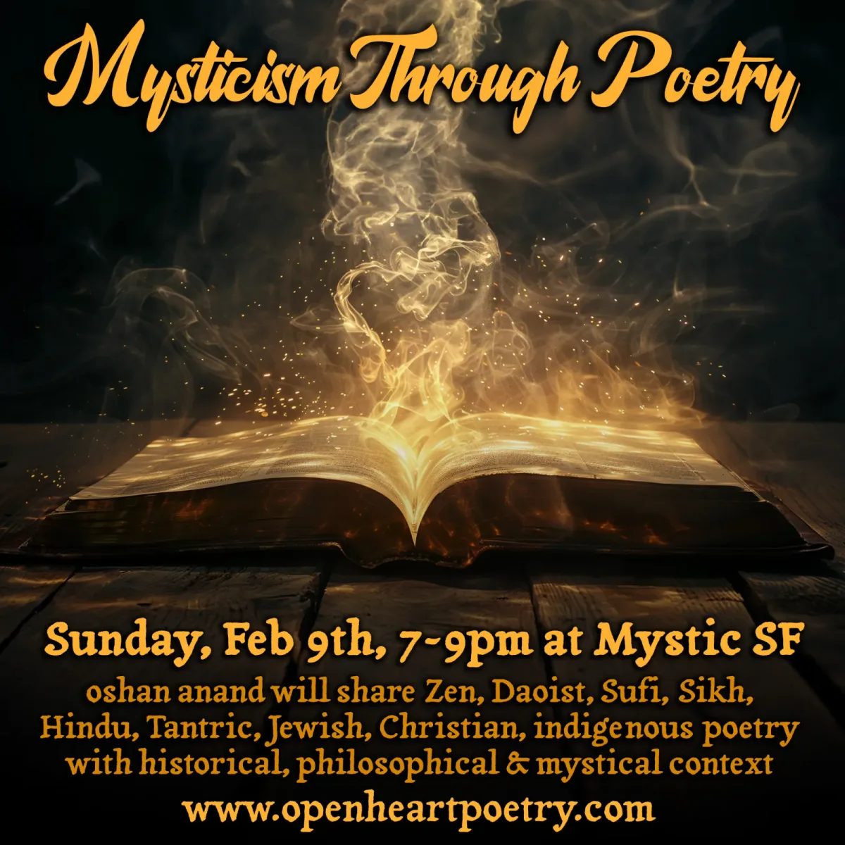 Flyer for Mysticism Through Poetry