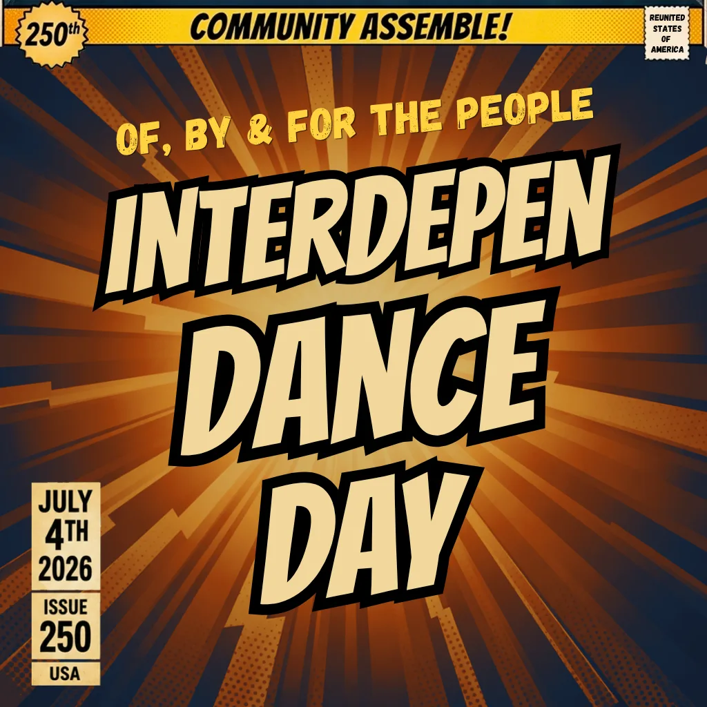 Flyer for InterdepenDance Day ★ A Party Of, By & For the People!