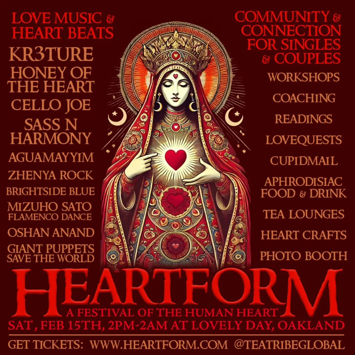 Flyer for Heartform: A Festival of the Heart