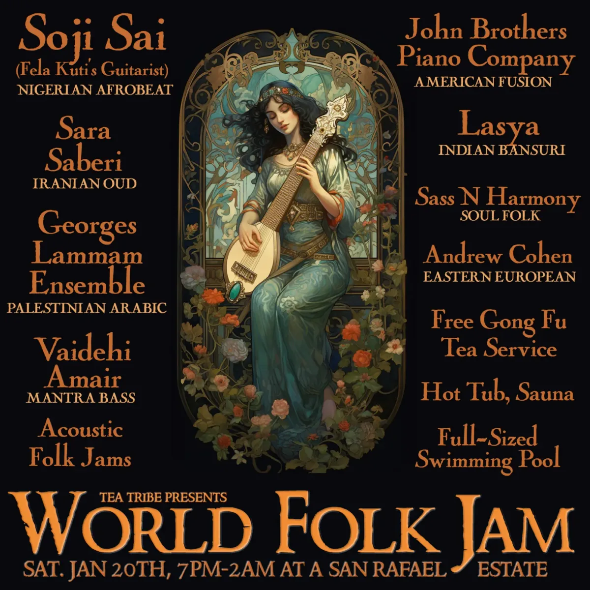 Flyer for World Folk Jam