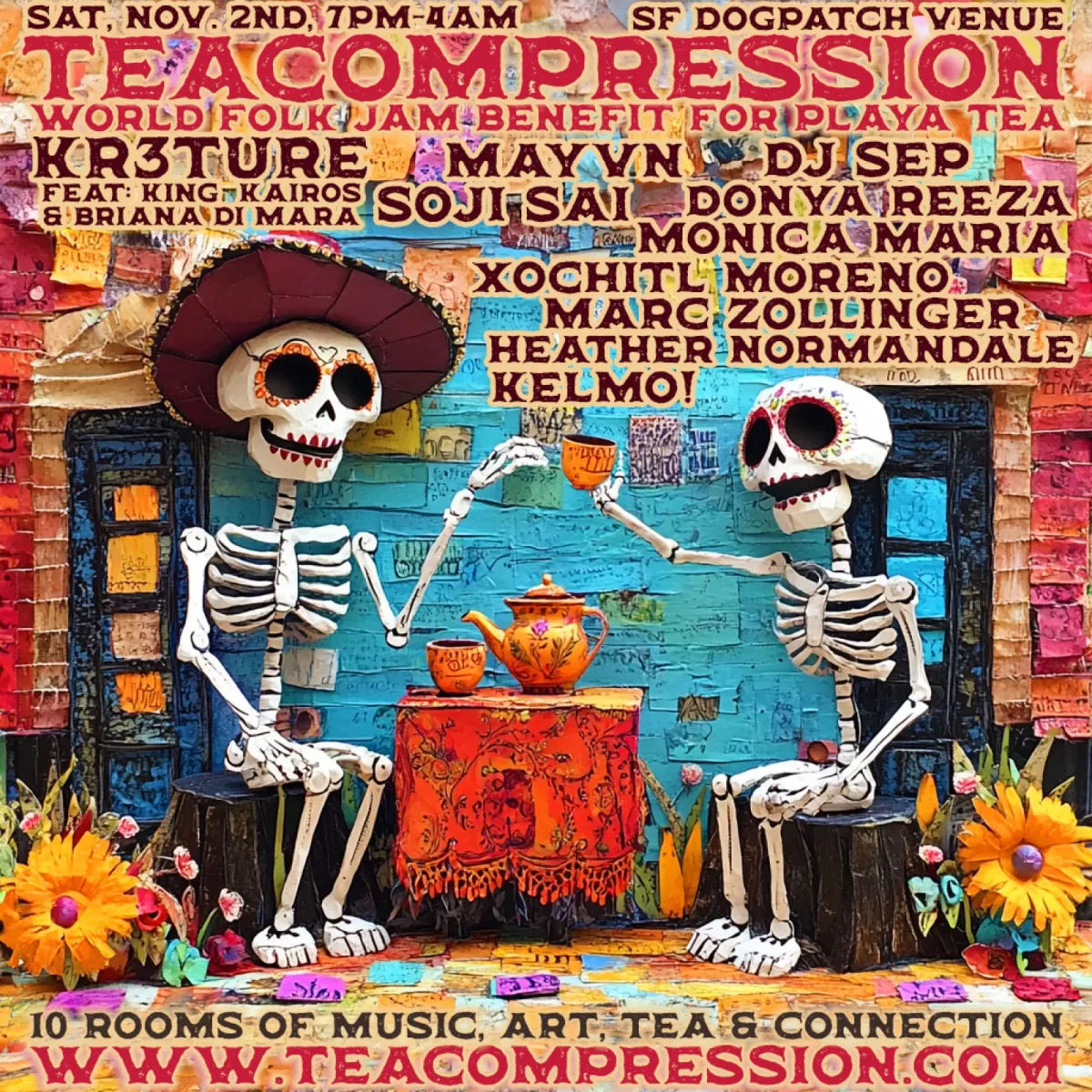 Flyer for Teacompression on Day of the Dead